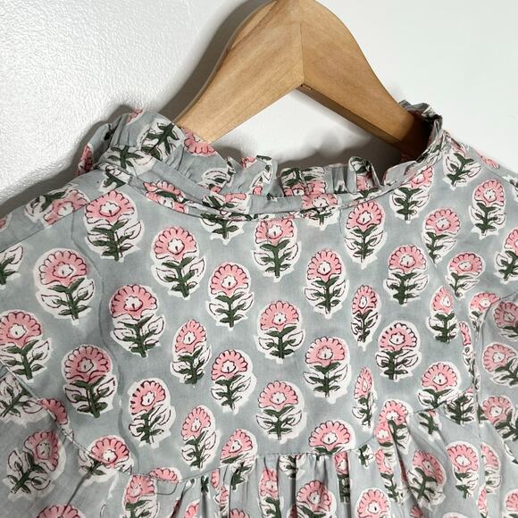 Marea Long Sleeve Georgia Button Up Top Womens Small Grey Pink Floral Cotton - Picture 8 of 11